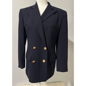 Lauren Ralph LaurenPure wool blue blazer Gold crest buttons 8P
